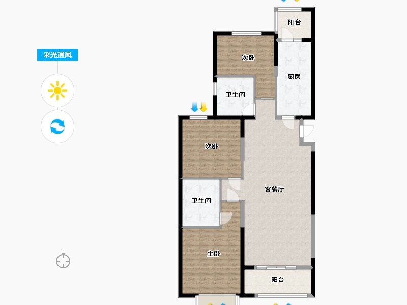 山西省-太原市-太原恒大森林海-137.60-户型库-采光通风