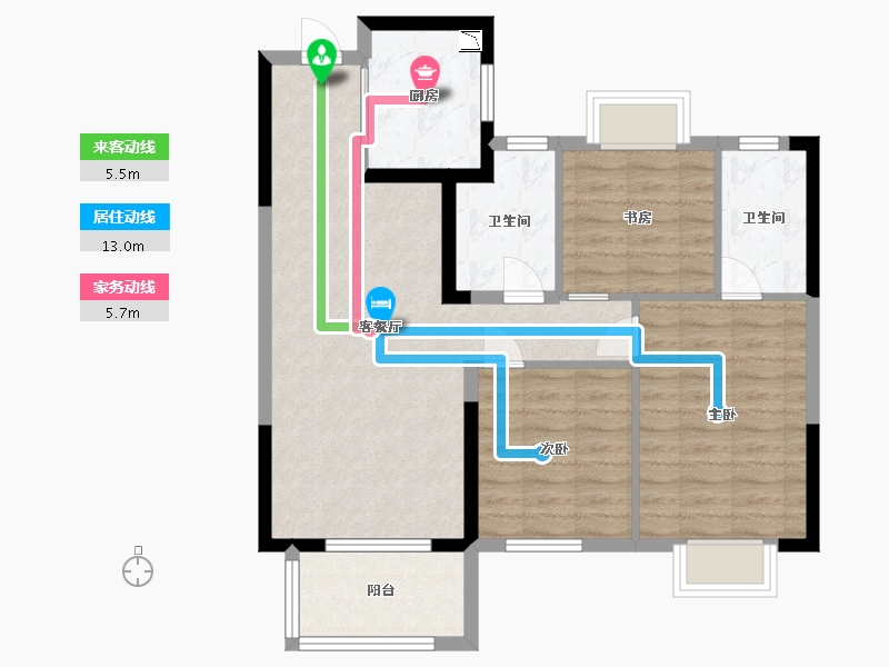 江苏省-南通市-绿地奥莱缤纷广场-80.00-户型库-动静线