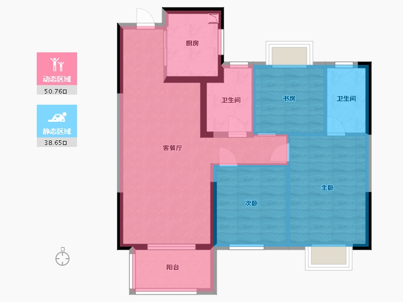 江苏省-南通市-绿地奥莱缤纷广场-80.00-户型库-动静分区