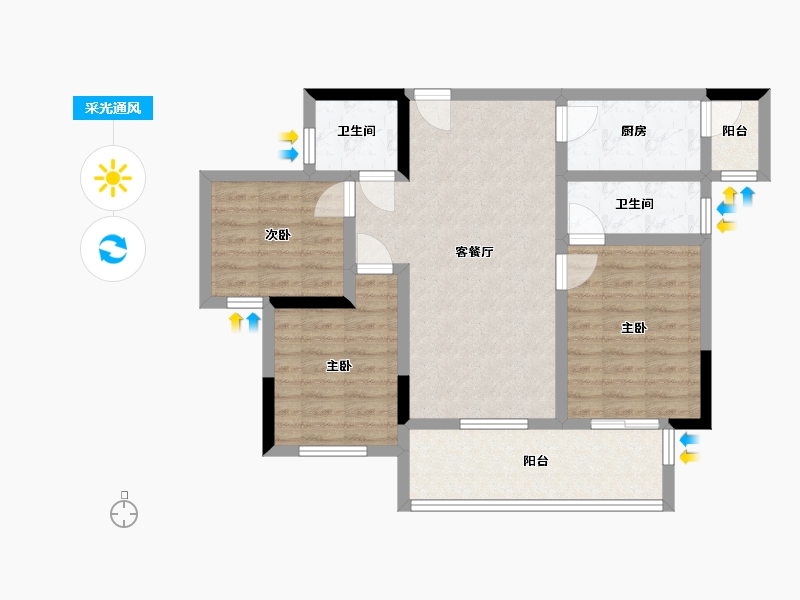 四川省-成都市-城投置地梧桐博雅-77.01-户型库-采光通风