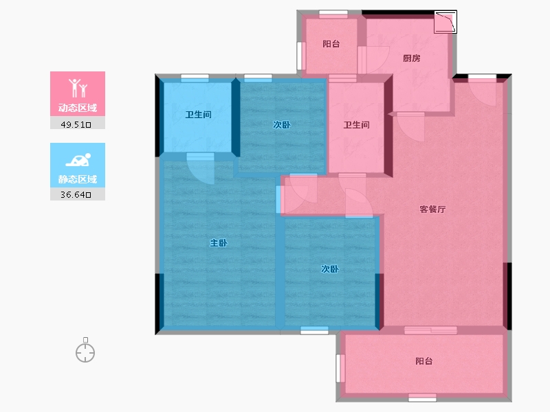 四川省-成都市-城投置地梧桐博雅-75.74-户型库-动静分区