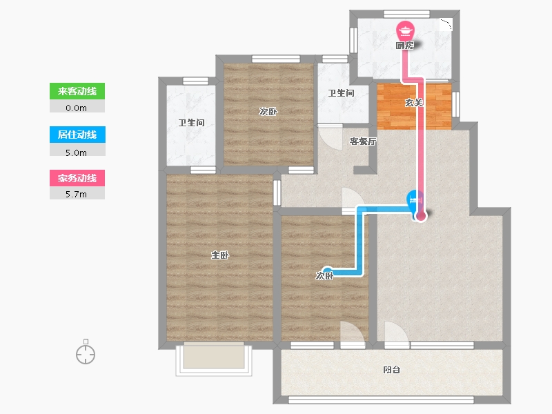 山东省-青岛市-北岭顺城合院-94.22-户型库-动静线