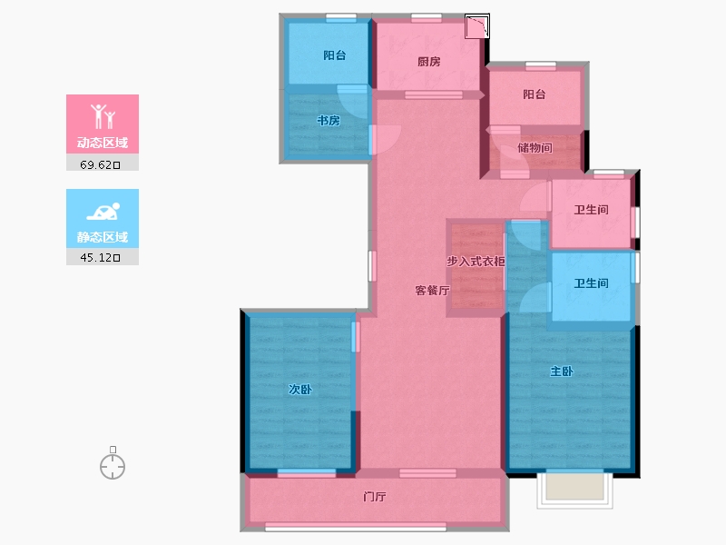 陕西省-安康市-绿城西安全运村-100.80-户型库-动静分区