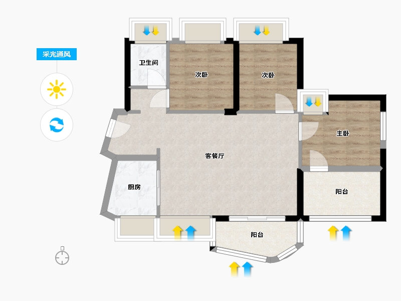 广东省-深圳市-招商东岸-72.41-户型库-采光通风