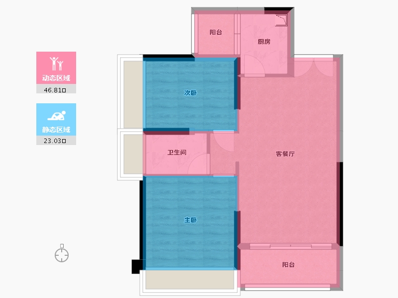 贵州省-贵阳市-益华湖湾-62.52-户型库-动静分区