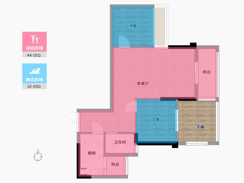 贵州省-贵阳市-益华湖湾-60.98-户型库-动静分区