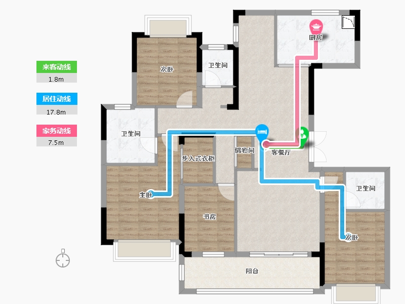 湖北省-武汉市-中建光谷之星-128.88-户型库-动静线