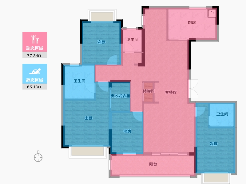 湖北省-武汉市-中建光谷之星-128.88-户型库-动静分区