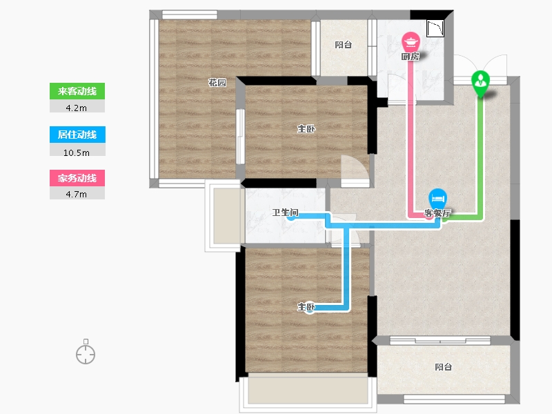 贵州省-贵阳市-益华湖湾-74.84-户型库-动静线