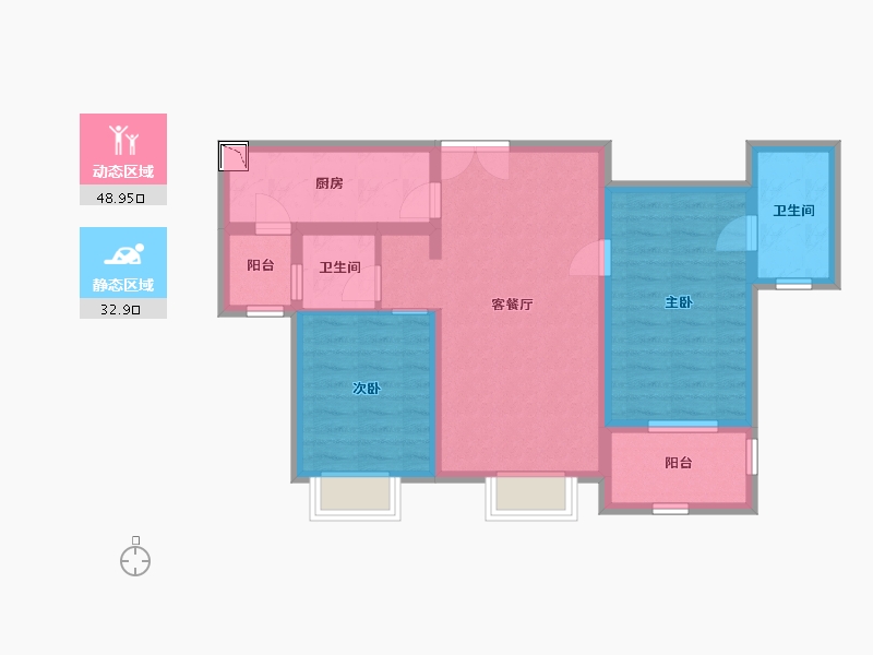 四川省-成都市-人居大同峰荟-72.16-户型库-动静分区