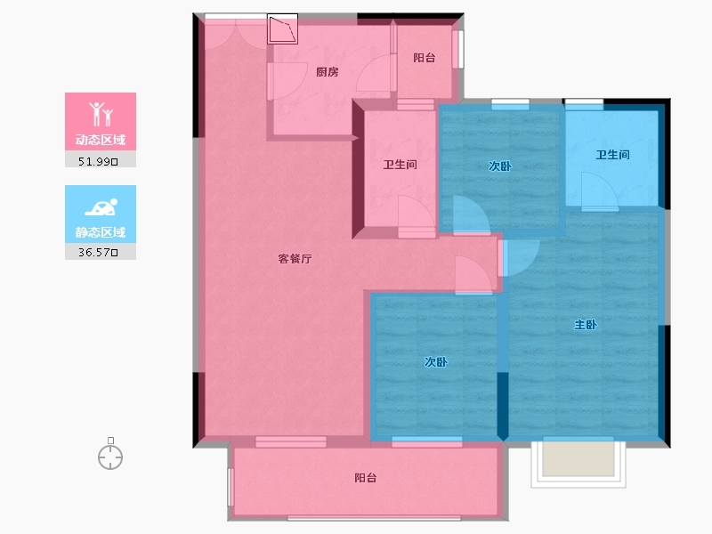 四川省-成都市-城投置地梧桐博雅-79.10-户型库-动静分区