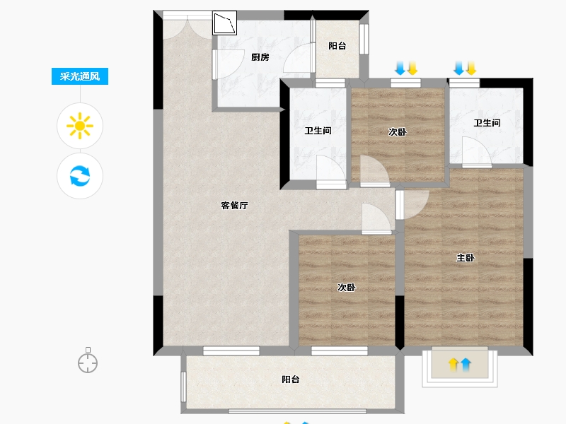 四川省-成都市-城投置地梧桐博雅-79.10-户型库-采光通风