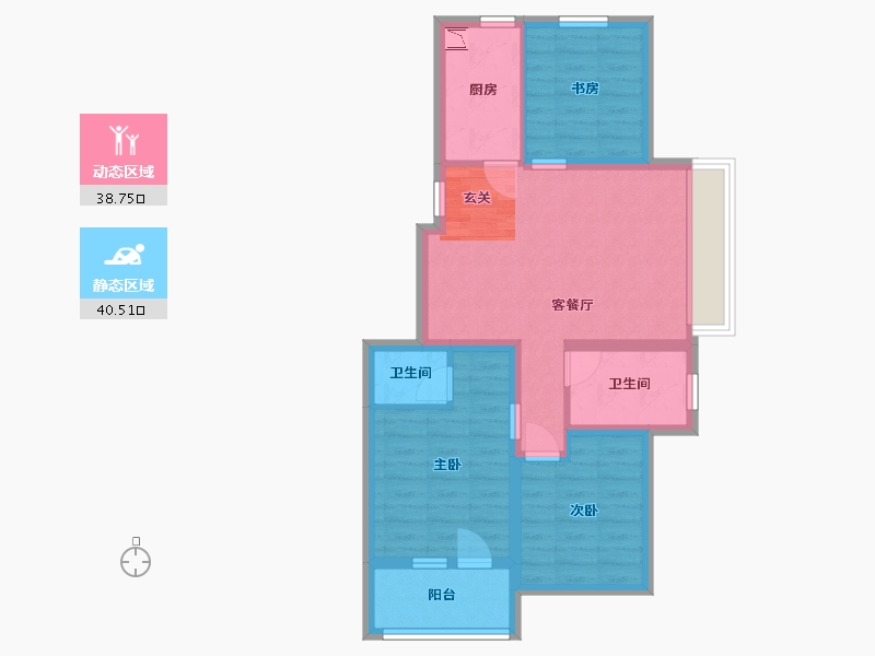 山东省-青岛市-北岭顺城合院-69.58-户型库-动静分区