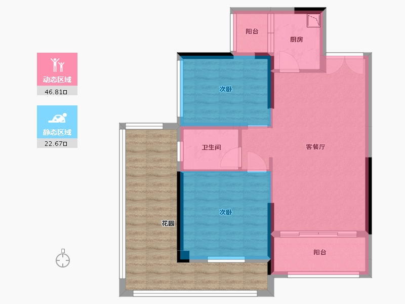 贵州省-贵阳市-益华湖湾-79.67-户型库-动静分区