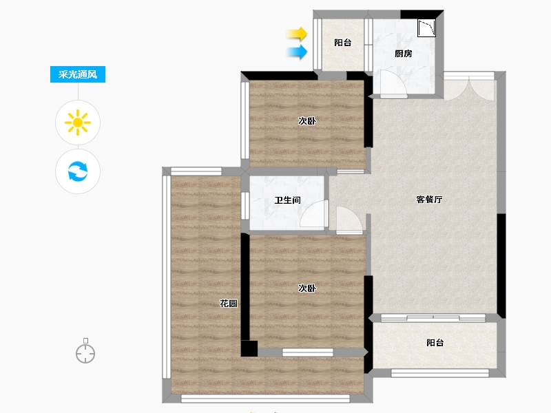 贵州省-贵阳市-益华湖湾-79.67-户型库-采光通风