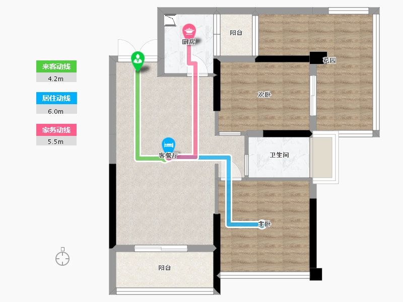 贵州省-贵阳市-益华湖湾-74.62-户型库-动静线