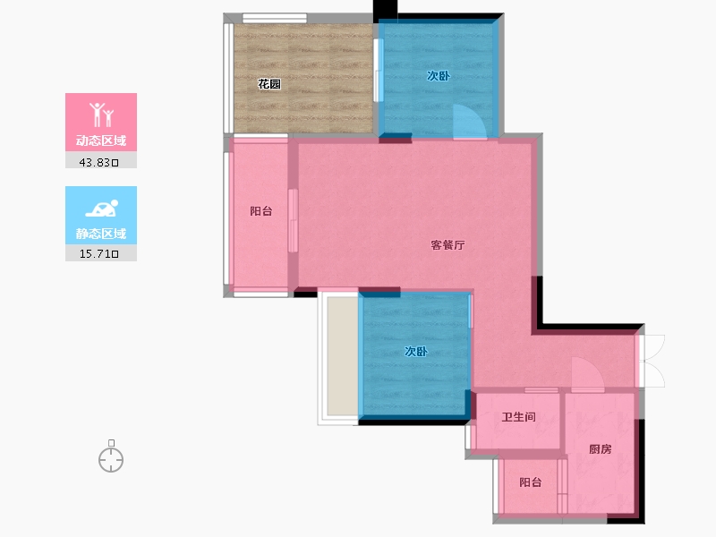 贵州省-贵阳市-益华湖湾-61.19-户型库-动静分区