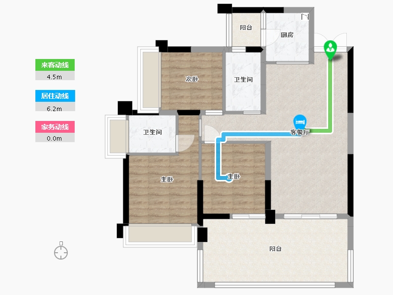 贵州省-贵阳市-益华湖湾-93.75-户型库-动静线