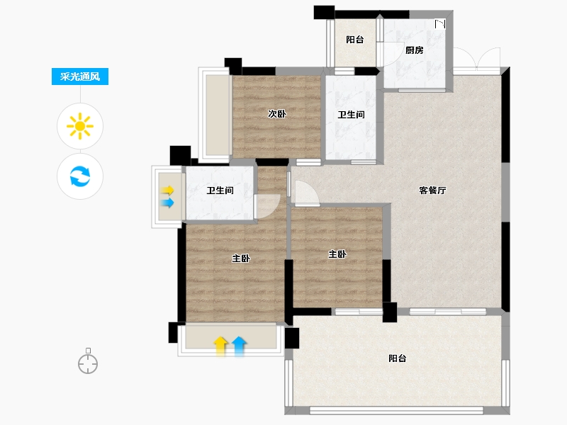 贵州省-贵阳市-益华湖湾-93.75-户型库-采光通风