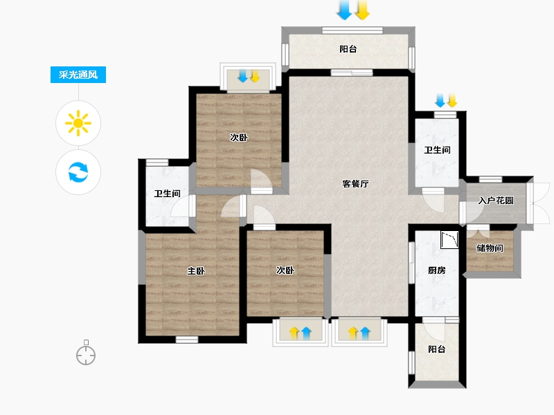 贵州省-安顺市-世通山语湖-96.58-户型库-采光通风