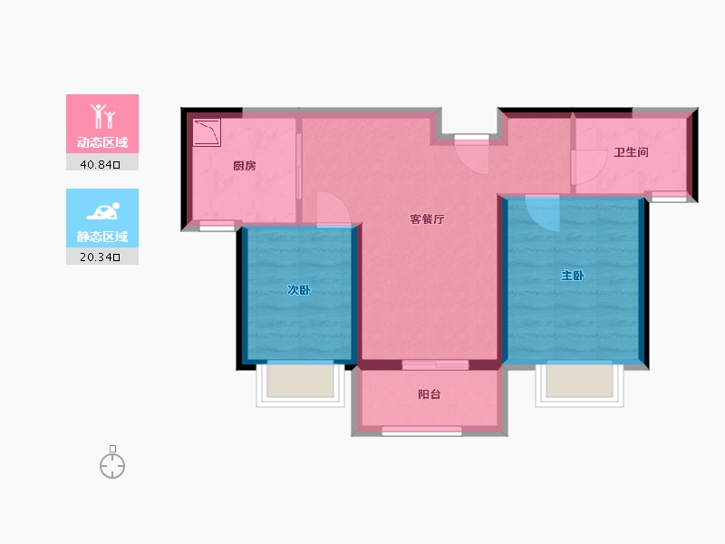 河北省-沧州市-恒大悦府-53.74-户型库-动静分区