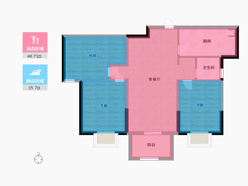 河北省-沧州市-阳光城翡丽公园-72.79-户型库-动静分区