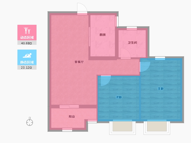 河南省-郑州市-路劲国际城-57.00-户型库-动静分区