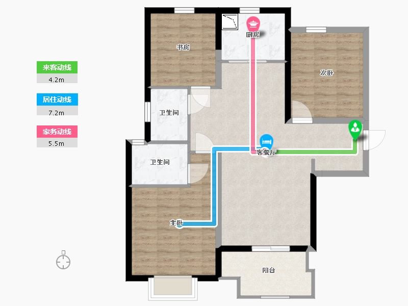 河北省-沧州市-阳光城翡丽公园-92.80-户型库-动静线