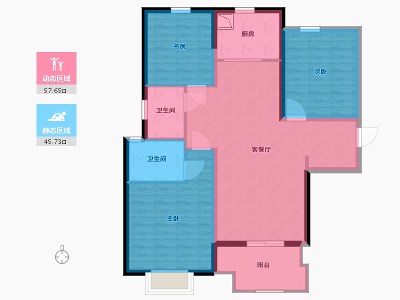 河北省-沧州市-阳光城翡丽公园-92.80-户型库-动静分区