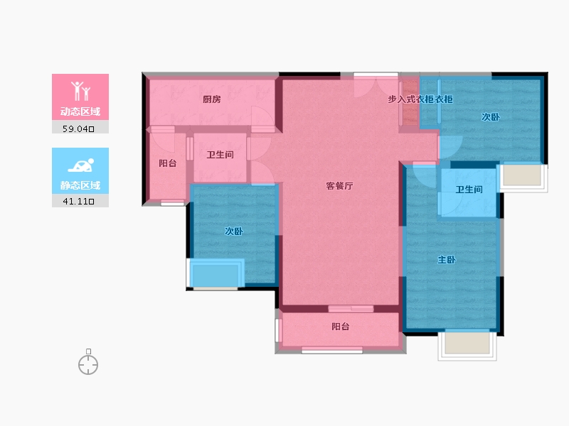 贵州省-安顺市-世通山语湖-88.92-户型库-动静分区