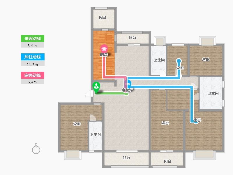 湖北省-襄阳市-碧桂园・嘉悦城-216.00-户型库-动静线