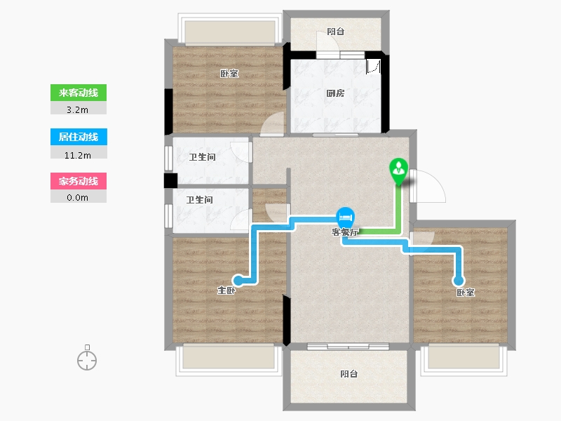 浙江省-丽水市-碧桂园翡翠公馆-92.07-户型库-动静线