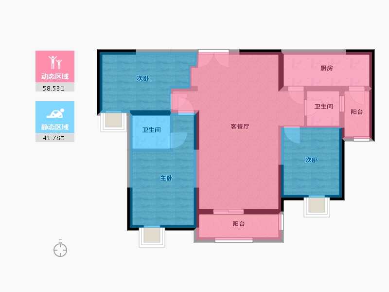 贵州省-安顺市-世通山语湖-89.07-户型库-动静分区