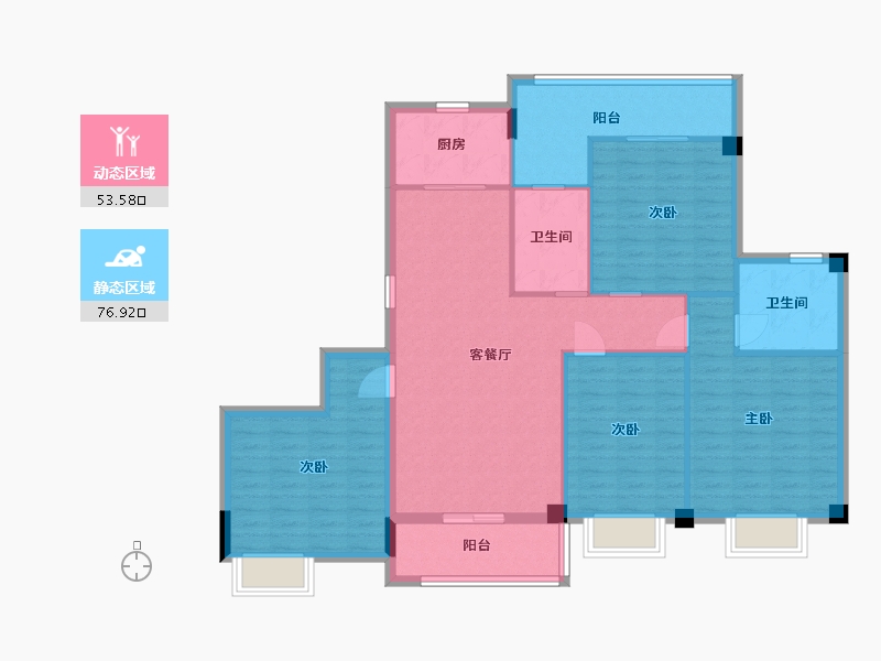 湖北省-襄阳市-泽园・欧典-118.40-户型库-动静分区