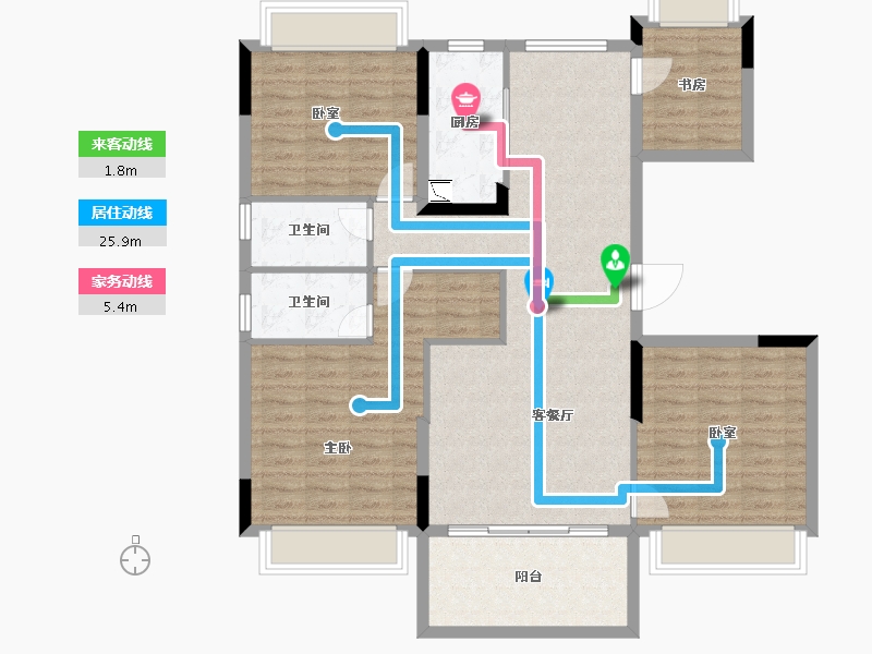 浙江省-丽水市-碧桂园翡翠公馆-112.08-户型库-动静线