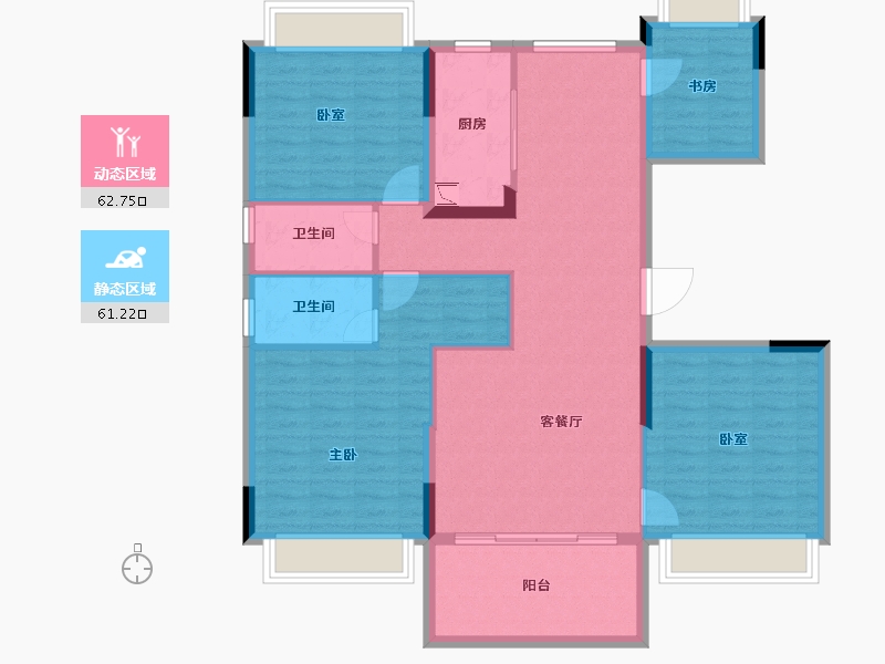 浙江省-丽水市-碧桂园翡翠公馆-112.08-户型库-动静分区