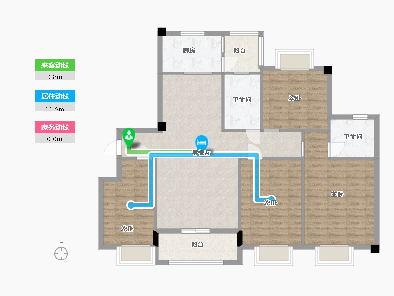 湖北省-襄阳市-泽园・欧典-109.69-户型库-动静线