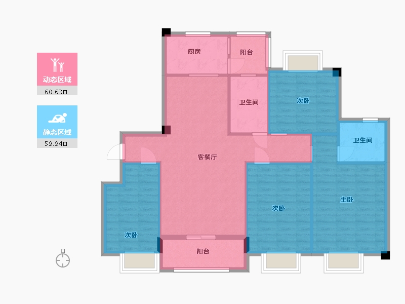 湖北省-襄阳市-泽园・欧典-109.69-户型库-动静分区