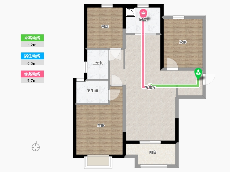 河北省-沧州市-阳光城翡丽公园-93.60-户型库-动静线