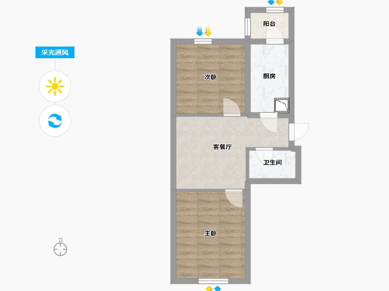 黑龙江省-哈尔滨市-融创公园壹号-44.22-户型库-采光通风