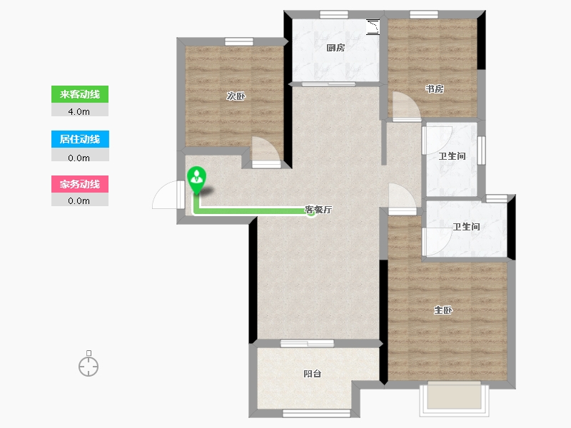 河北省-沧州市-阳光城翡丽公园-87.20-户型库-动静线