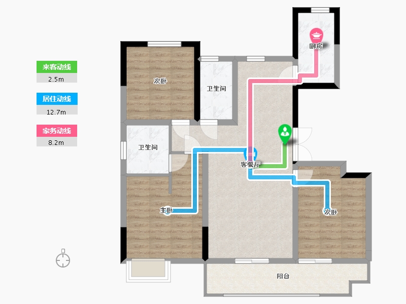 河北省-沧州市-阳光城翡丽公园-94.40-户型库-动静线