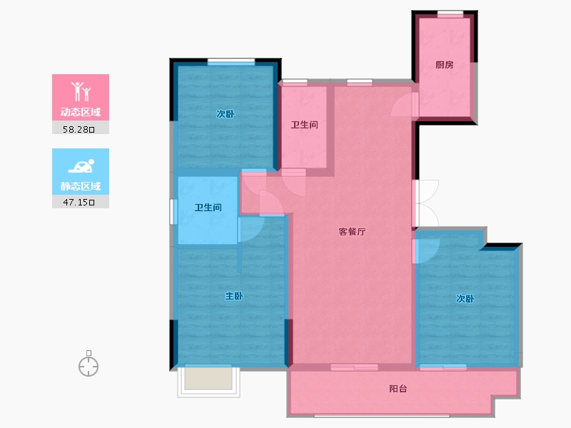 河北省-沧州市-阳光城翡丽公园-94.40-户型库-动静分区