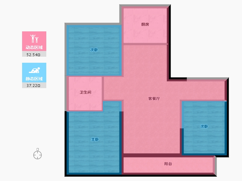 河北省-唐山市-万科翡翠观唐-80.05-户型库-动静分区