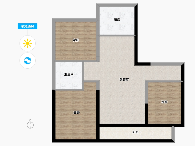 河北省-唐山市-万科翡翠观唐-80.05-户型库-采光通风