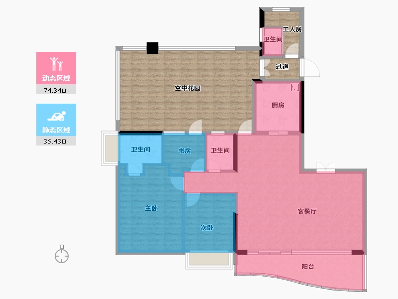 广东省-珠海市-崇峰壹号院-146.37-户型库-动静分区