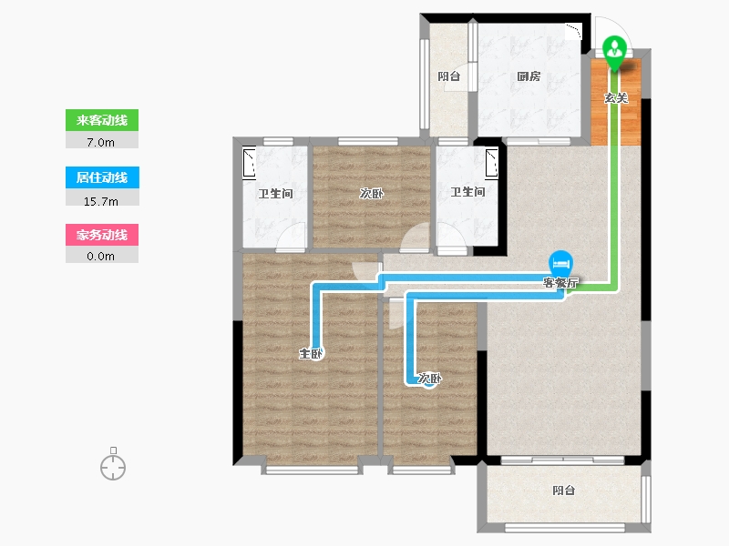 内蒙古自治区-赤峰市-恒大华府-107.00-户型库-动静线