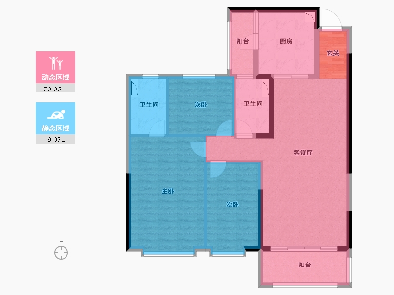 内蒙古自治区-赤峰市-恒大华府-107.00-户型库-动静分区