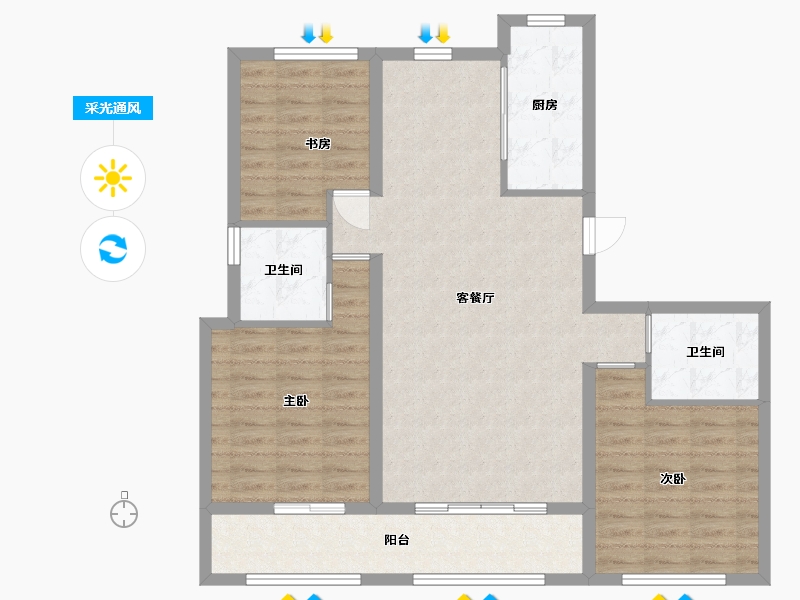 河北省-唐山市-首堂创业家-98.30-户型库-采光通风