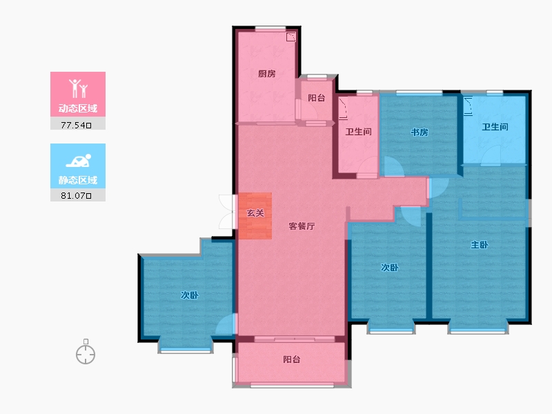 内蒙古自治区-赤峰市-恒大华府-143.00-户型库-动静分区